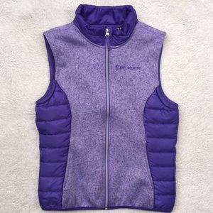 Free Country Purple Outdoor Skii Puffer Vest Warm Ribbed Girls Large 14/16